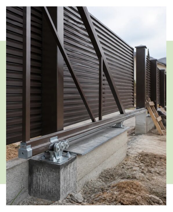 Откатные ворота на тумбе с установкой в Георгиевске под ключ